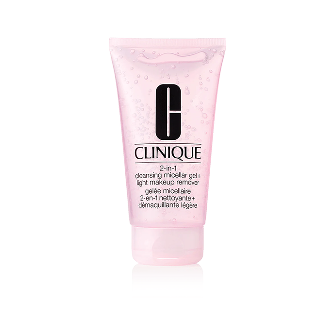 CLINIQUE 2-IN-1 CLEANSING MICELLAR GEL + LIGHT MAKEUP REMOVER 150ML - Beauty Bar 