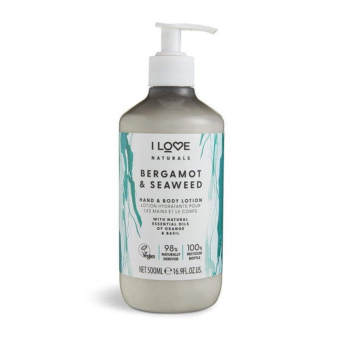 I LOVE NATURALS BERGAMONT & SEAWEED HAND & BODY LOTION 500ML - Beauty Bar 