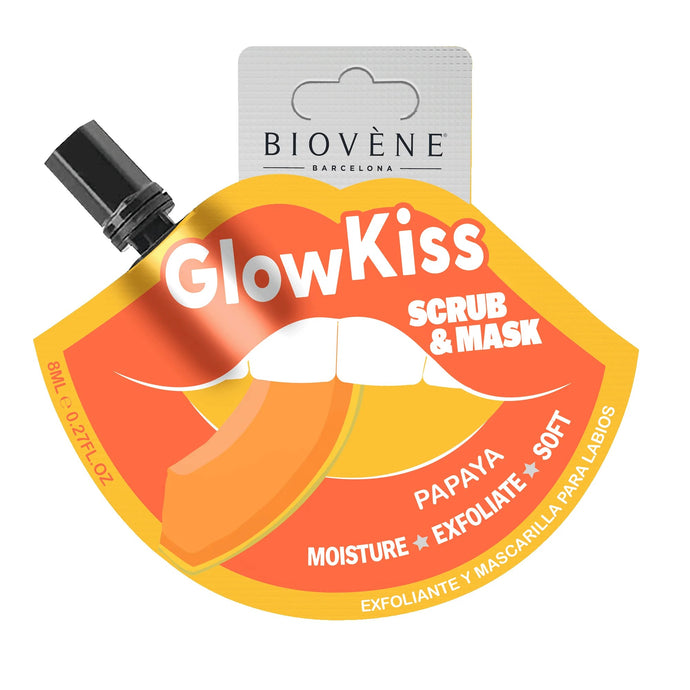 BIOVENE GLOW KISS PAPAYA LIP SCRUB & MASK 8ML - Beauty Bar 