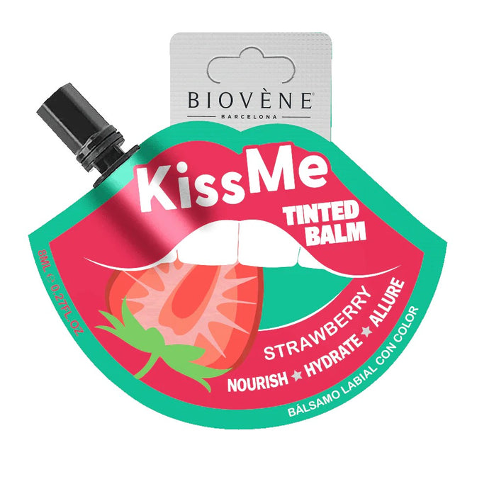 BIOVENE KISS ME STRAWBERRY TINTED BALM 8ML - Beauty Bar 