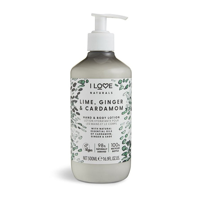 I LOVE NATURALS LIME GINGER & CARDAMON HAND & BODY LOTION 500ML - Beauty Bar 