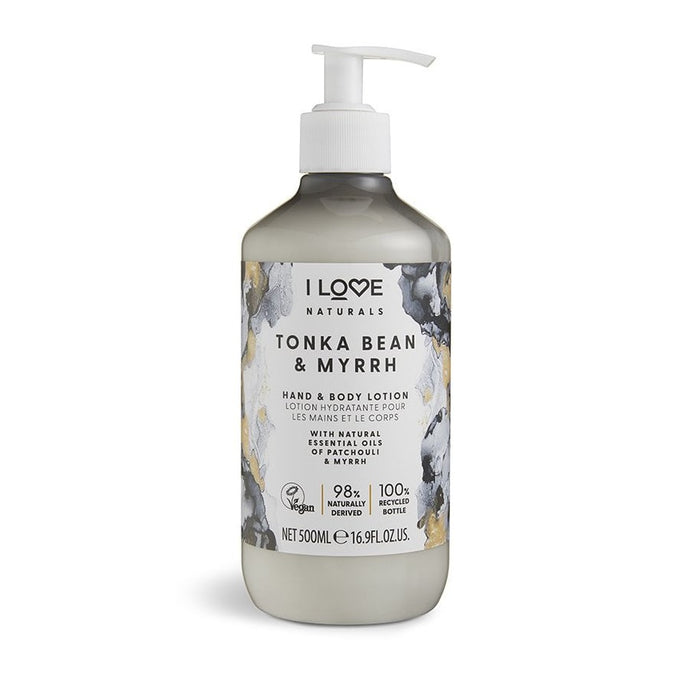 I LOVE NATURALS TONKA BEAN & MYRRH HAND & BODY LOTION 500ML - Beauty Bar 